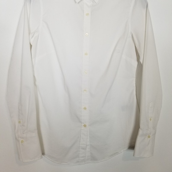 BANANA REPUBLIC Women Riley Shirt  2 Long sleeve Blouse Stretchy Button Up White - Picture 3 of 7